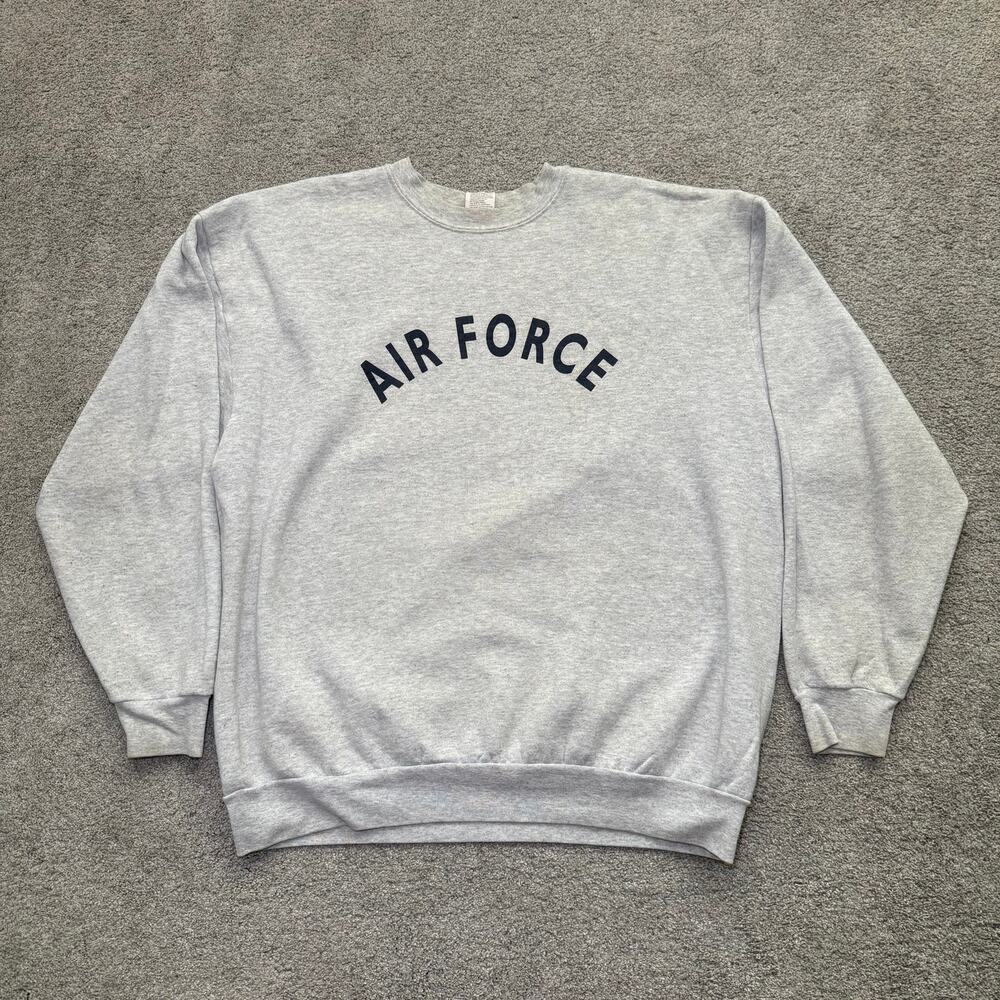 Vintage 90s Air Force Gray Pullover Sweatshirt Crewneck Mens Large Made In USA